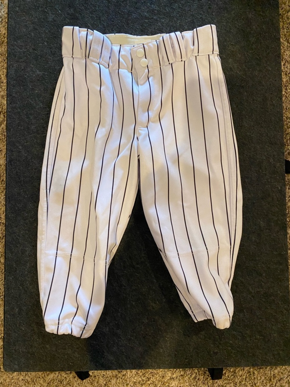 Kids White Pinstripe Baseball Pants - Unbranded